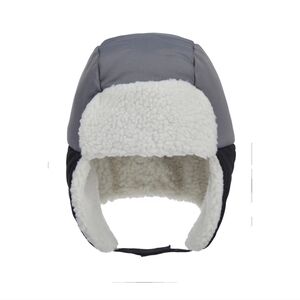 Cozy Gray and Black Kids Winter Trapper Hat. NWT.